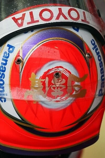Formula One World Championship: The helmet of Kamui Kobayashi Toyota Third Driver