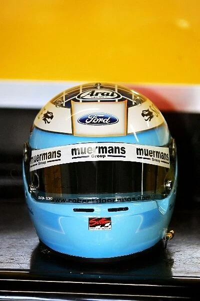 Formula One World Championship: The helmet of Robert Doornbos Jordan Third Driver