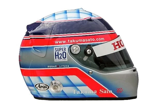 Formula One World Championship: The helmet of Takuma Sato Super Aguri F1 Team