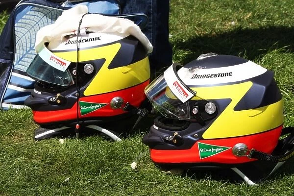 Formula One World Championship: The helmets of Pedro De La Rosa BMW Sauber