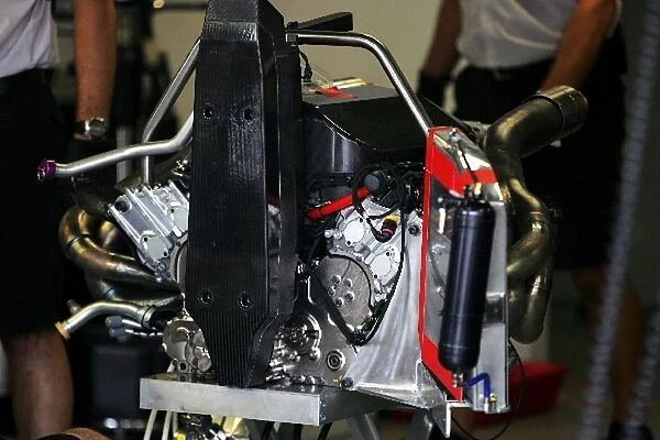 Formula One World Championship: Honda mechanics replace the engine on the Honda RA106 of Anthony Davidson Honda Racing F1 Team Third Driver