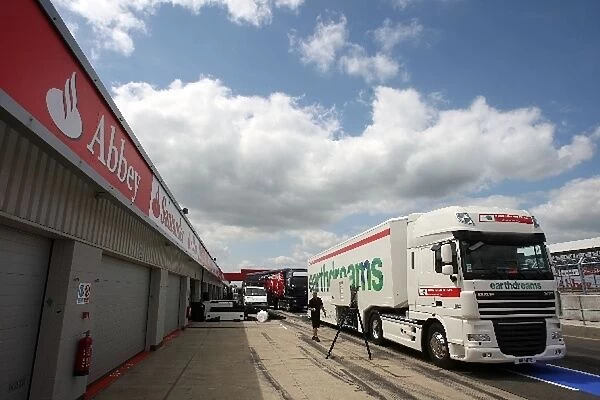 Formula One World Championship: Honda Racing truck in the pitlane