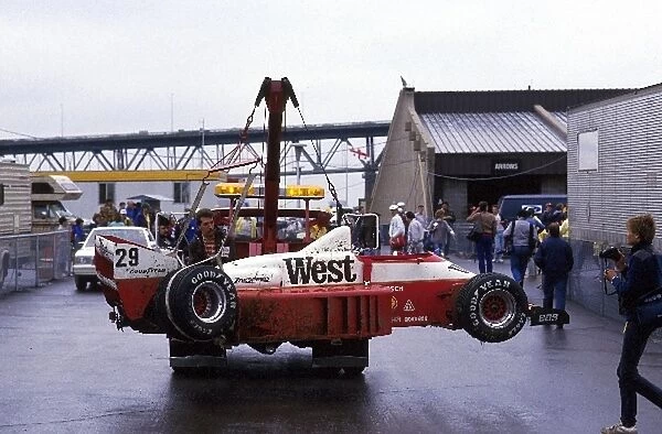 Formula One World Championship: Huub Rothengatter Zakspeed 861, went off in practice but finished the race in 12th place
