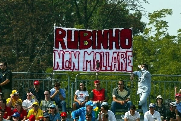 Formula One World Championship: Italian fans make their feelings about Rubens Barrichello known