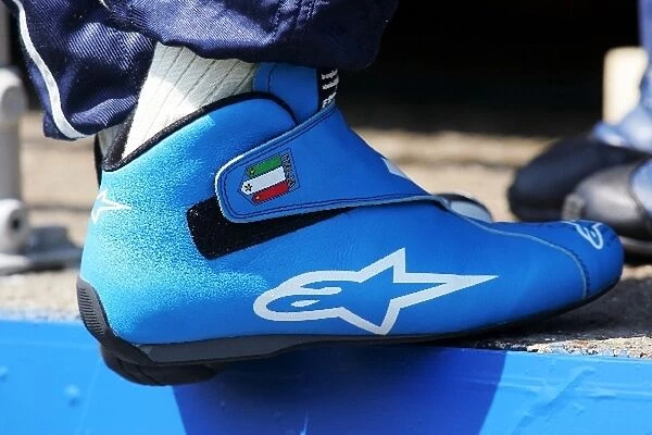 Formula One World Championship: Italian World Cup themed boots as worn by Vitantonio Liuzzi Scuderia Toro Rosso