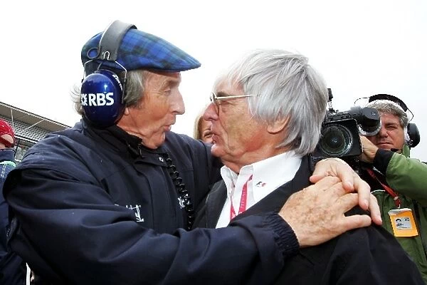 Formula One World Championship: Jackie Stewart with Bernie Ecclestone F1 Supremo