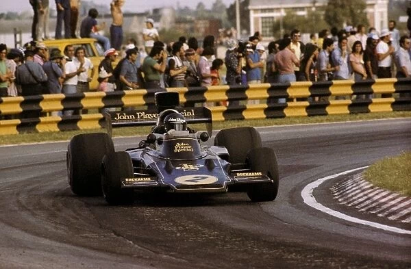 Formula One World Championship: Jacky Ickx Lotus 72E retired from his first GP with Lotus on lap 36 with a broken transmission