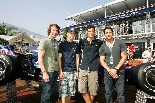 Formula One World Championship: James Blunt Singer with Sebastian Vettel Red Bull Racing; Mark Webber Red Bull Racing and Jessie Metcalfe Actor