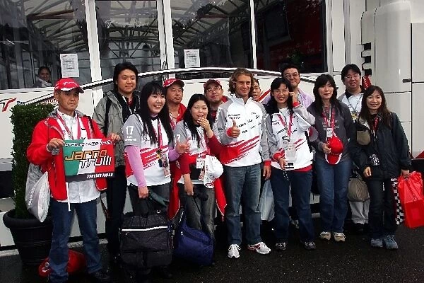 Formula One World Championship: The Japanese Jarno Trulli Toyota fan club with the man himself