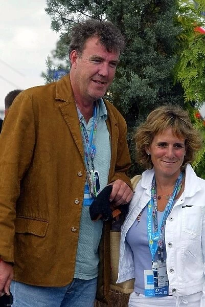 Formula One World Championship: Jeremy Clarkson TV Personality with his wife Francie
