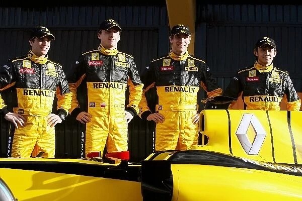 Formula One World Championship: Jerome d Ambrosio Renault Reserve Driver with Robert Kubica Renault; Vitaly Petrov Renault and Ho-Ping Tung