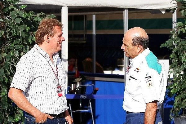 Formula One World Championship: Johannes Klien, father of Christian Klien Jaguar with Peter Sauber Sauber Team Owner