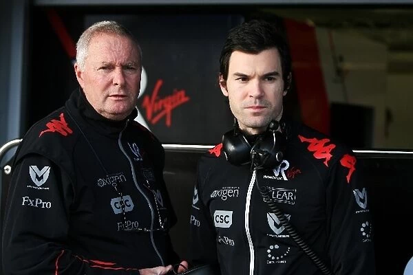 Formula One World Championship: John Booth Virgin Racing Team Principal with Marc Hynes Virgin Racing Driver Coach