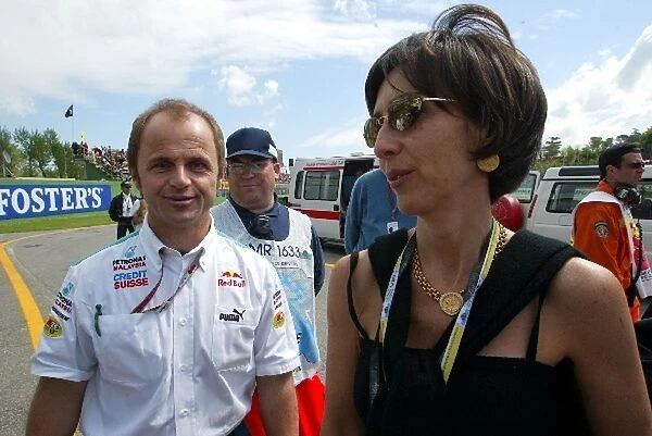Formula One World Championship: Josef Leberer Sauber Physio with Viviane Senna sister of Ayrton Senna