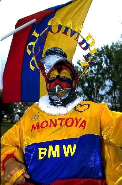Formula One World Championship: A Juan Pablo Montoya fan goes to extremes to show his support for the Colombian driver