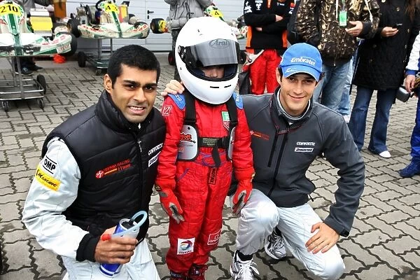 Formula One World Championship: Karun Chandhok Hispania Racing F1 Team with team mate Bruno Senna Hispania Racing F1 Team at the karting track