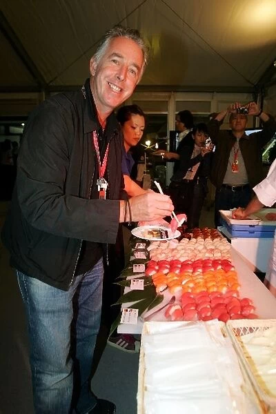 Formula One World Championship: Keith Sutton at the Toyota Media Sushi buffet