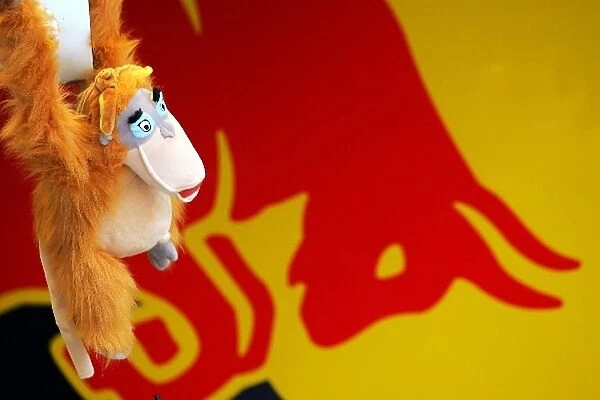 Formula One World Championship: King Louie Orangutan from The Jungle Book terrorises the Red Bull Racing garage