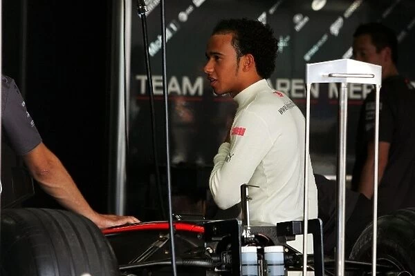 Formula One World Championship: Lewis Hamilton ART Grand Prix in the McLaren garage