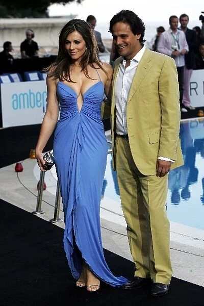 Formula One World Championship: Liz Hurley Actress with husband Arun Nayar at the Amber Fashion event