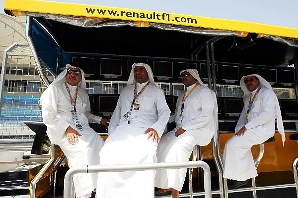 Formula One World Championship: Locals enjoy the Renault pit gantry
