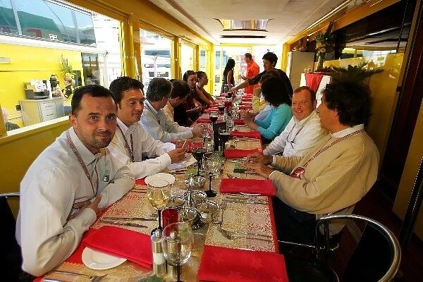 Formula One World Championship: Lunch is served in the Jordan motorhome