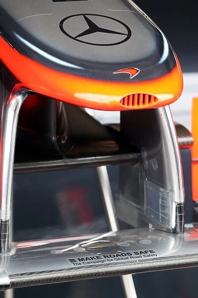 Formula One World Championship: Make Roads Safe sticker on the McLaren MP4  /  25