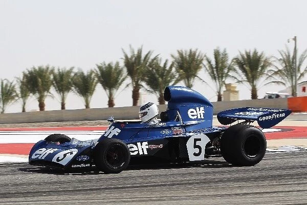 Formula One World Championship: Mark Stewart in the 1973 Tyrrell 006 of his father Jackie Stewart