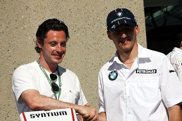 Formula One World Championship: Mark Streit Montreal Canadians Ice Hockey Player with Robert Kubica BMW Sauber F1