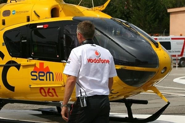 Formula One World Championship: Martin Whitmarsh McLaren Managing Director at the medical helicopter