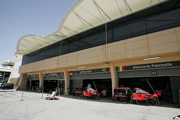 Formula One World Championship: McLaren garages at the end of the pit lane