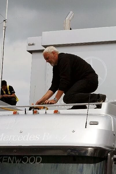 Formula One World Championship: A McLaren Transporter is washed