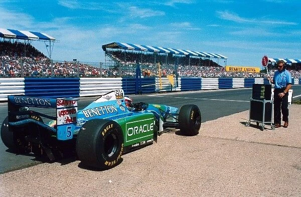 Formula One World Championship: Michael Schumacher recieved a stop-go penalty for overtaking on the parade lap, and was later disqualified