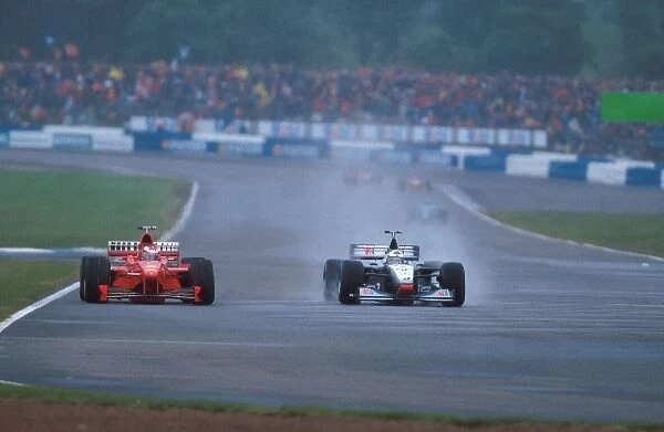 Formula One World Championship: Michael Schumacher and David Coulthard Mclaren battle for position