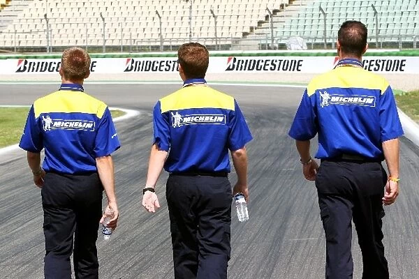 Formula One World Championship: Michelin engineers walk the circuit