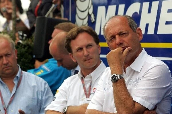 Formula One World Championship: Michelin team bosses Christian Horner Red Bull Racing Sporting Director and Ron Dennis McLaren Team Principal