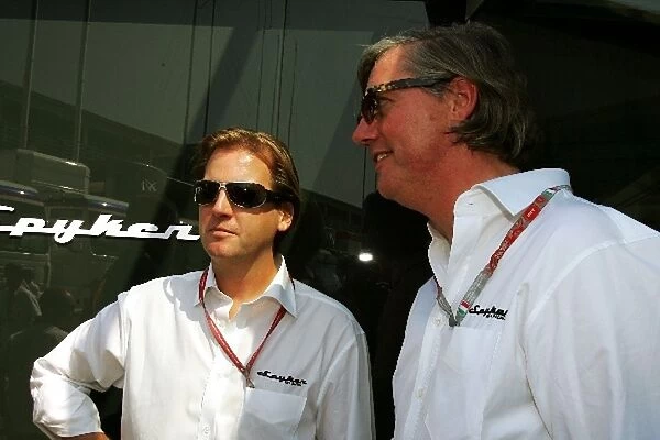Formula One World Championship: Michiel Mol and Victor Muller Chief Executive Officer Spyker Cars and Spyker MF1 Racing