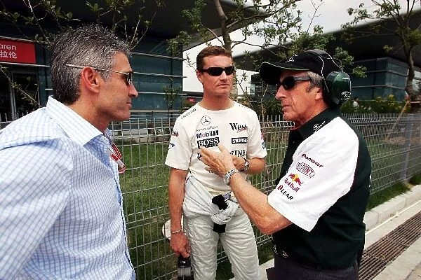 Formula One World Championship: Mick Doohan TV Commentator with David Coulthard McLaren and Jackie Stewart
