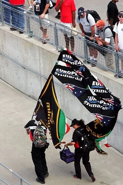 Formula One World Championship: Minardi fans celebrate their race