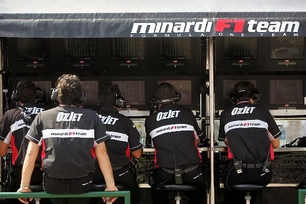Formula One World Championship: Minardi personnel on the pitwall