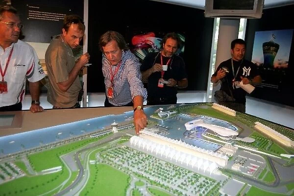 Formula One World Championship: A model of the Yas Marina Circuit in Abu Dhabi on display at the Chinese Grand Prix