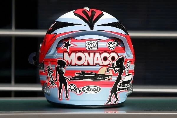 Formula One World Championship: Monaco GP helmet design for Kimi Raikkonen McLaren, rear view
