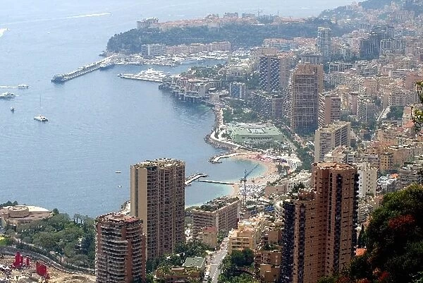 Formula One World Championship: Monaco harbour viewed from the Hill