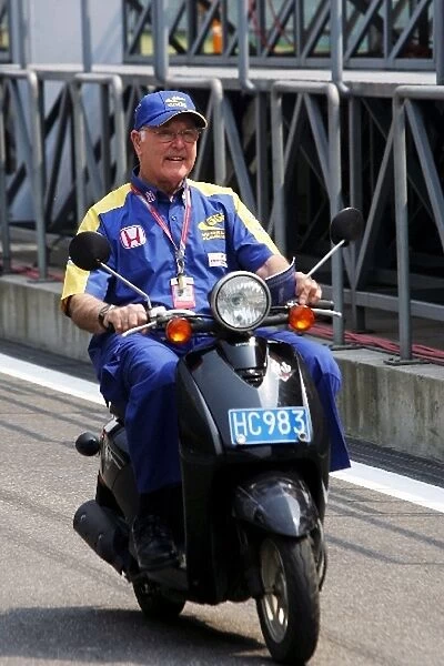 Formula One World Championship: Murray Walker on a moped