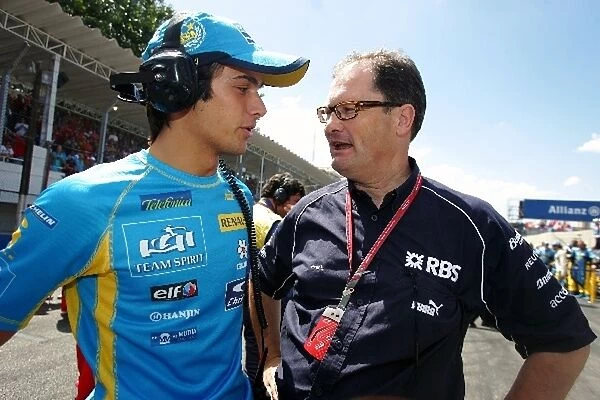 Formula One World Championship: Nelson Piquet Jnr Renault Test Driver with Frank Dernie Williams Special Projects Manager