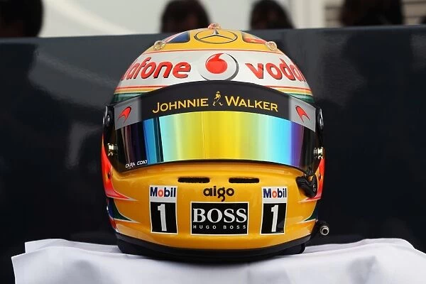 Formula One World Championship: New helmet livery for Lewis Hamilton McLaren