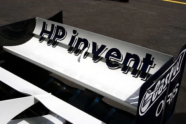 Formula One World Championship: New HP Branding on the rear wing of the Williams BMW FW27