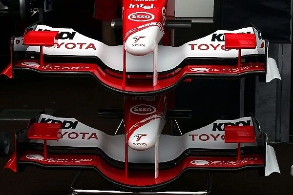 Formula One World Championship: New winglets on the Toyota TF105 front wing