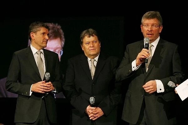Formula One World Championship: Nick Fry Mercedes GP Chief Executive Officer, Norbert Haug Mercedes Sporting Director and Ross Brawn Mercedes