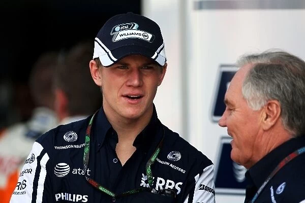 Formula One World Championship: Nico Hulkenberg ART Grand Prix with Frank Williams Williams Team Owner